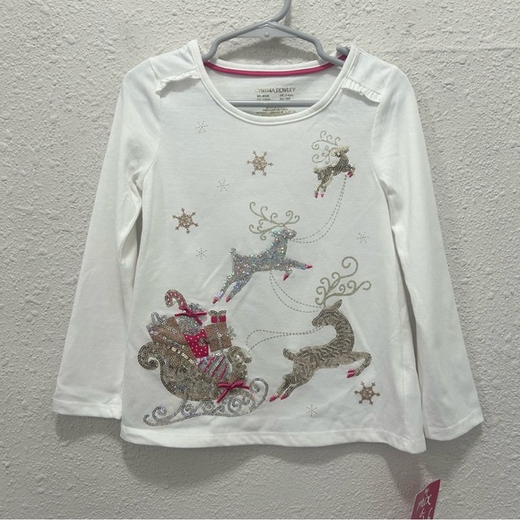 Cynthia Rowley Christmas Themed Sequin Girls Top NWT XS (4) - Picture 3 of 7
